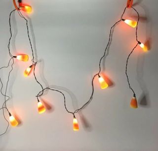 Vintage Halloween Candy Corn Blow Mold String Lights 2