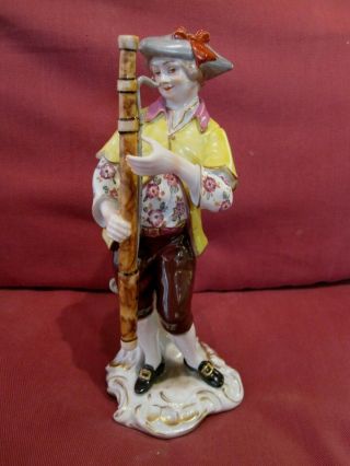 Stunning Antique Schaubach Kunst H.  Schober Figurine Musician Playing A Bassoon