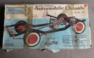 Vintage Renwal Visible Automobile Chassis Model Assembly Kit 1/4 Scale Junkyard
