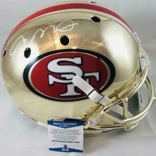 Joe Montana Signed San Francisco 49ers Chrome Full Size Helmet Bas J54039 Niners