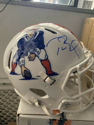 Tom Brady Autographed Patriots Throwback Speed Authentic Helmet Tristar Full