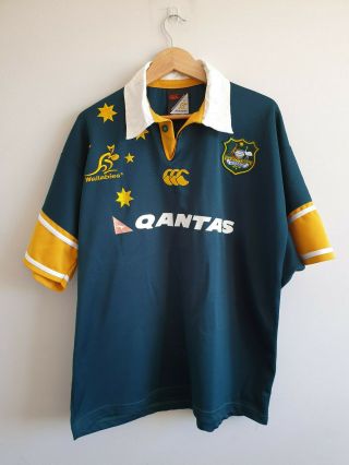 Vintage Canterbury Mens Size Xl Qantas Wallabies Rugby Union Jersey