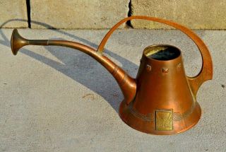 Special Antique Arts & Crafts Nouveau Copper Brass Watering Can Art Deco