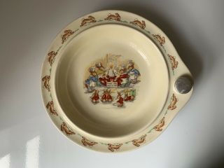 Royal Doulton - Vintage Bunnykins - Baby Warming Bowl Toast For Tea Today