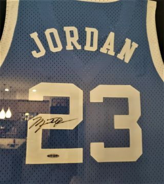 Uda Michael Jordan Signed Unc Authentic Jersey Framed Upperdeck Rare