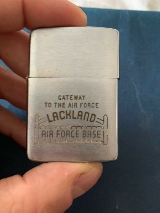 Vintage Pat 2517191 Lackland Air Force Base Gateway To The Airforce Zippo Lighte