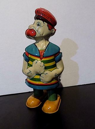 Vintage Tinplate Wind Up Barnacle Bill (popeye) Chein,  Usa,  1930’s Or 40’s