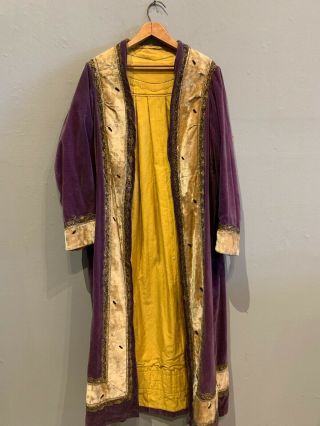 Antique Odd Fellows Purple Velvet King Costume Robe Vintage