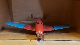 Vintage Metal Toy Airplane Wooden Wheels Heavy Metal Construction From 50 