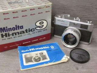 Vintage Minolta Hi - Matic 9 Rangefinder 35mm Film Camera Parts Repair