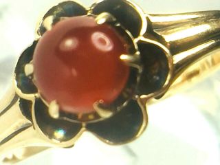 Antique 10k Yellow Gold Natural Mexican Fire Opal Ring.  Sz 7.  2.  1gm.