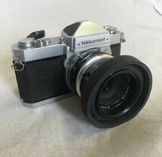 Vintage Nikon Nikkormat Ftn 35mm Slr Film Camera W/ 50mm F/2.  0 Nikkor - H - C Lens