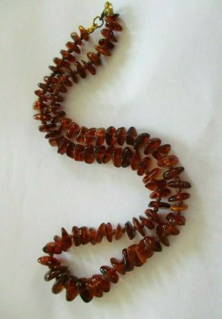 Vintage Honey Gold Baltic Amber Bead Necklace,  22in Long,  Large Beads