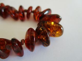 VINTAGE HONEY GOLD BALTIC AMBER BEAD NECKLACE,  22in long,  large beads 3