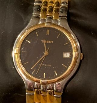 Vintage Tissot Stylist Men Swiss Analog Quartz Watch Hours Battery