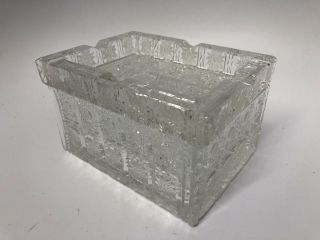 Vintage Cut Crystal 2 Piece Cigarette Box Ashtray Circa 1940’s