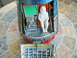 VINTAGE SH HORIKAWA SPACE CAPSULE JAPAN TIN TOY BATTERY OPERATED 3