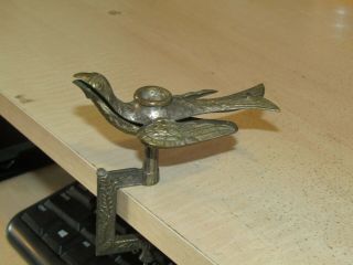 Early Brass Sewing Bird Clamp Pin Cushion