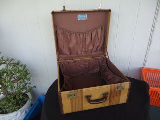 Vintage Art Deco Suitcase Ladies Hat Box Airway Lightweight Luggage Brass Catch
