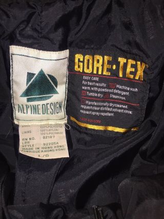Vintage 90s Alpine Design Gore - Tex Ski Snow Powder Pants Made In Hong Kong Men L