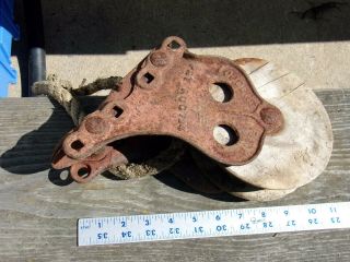 Louden Hay Trolley Pulley K289 Rustic Barn Farm Lifting Pulley Wooden Antique
