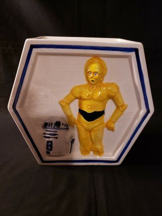 Vintage Star Wars Sigma C3PO And Darth Vader Ceramic Cookie Jar No Lid 3