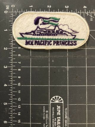 Vintage M.  V.  Pacific Princess Patch Mv Ms The Love Boat Cruise Ship Cruises M.  S.