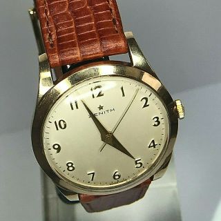 Vintage Zenith 9ct Gold Gents Watch Wind Cal 120 Movement 3