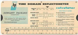 Vintage Slide Rule Hp Time Domain Reflectometer Calculator