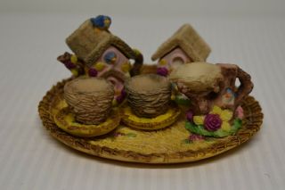 Mini Tea Set Miniature Resin Birdhouse Theme 1994 Popular Imports Usa Vintage