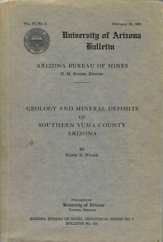 [arizona Yuma County] Geology And Mineral Deposits Of Southern Yuma County