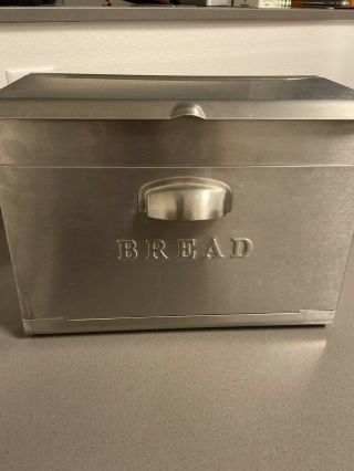 Vintage Stainless Steel Double Door Bread Box (13.  75 " X 10 " X 8 ")