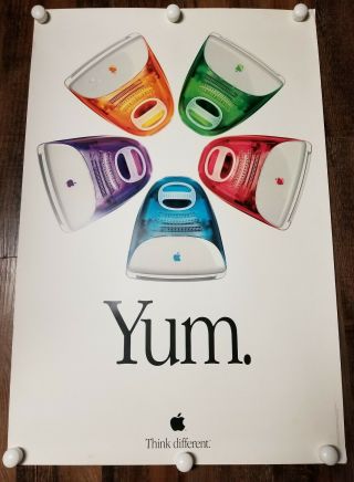 Vintage 1999 Apple Imac Macintosh Five Flavors Yum Poster 24x36 Think Different