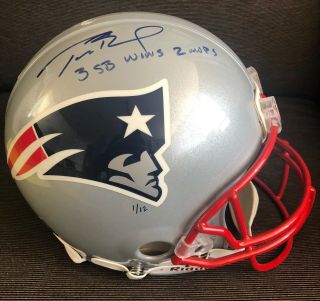 Tom Brady Signed Autographed Patriots Proline Special Edition Helmet Loa/coa
