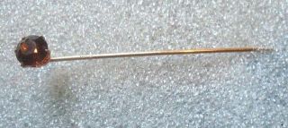 Fine Antique 10k Yellow Gold Citrine Stick Pin