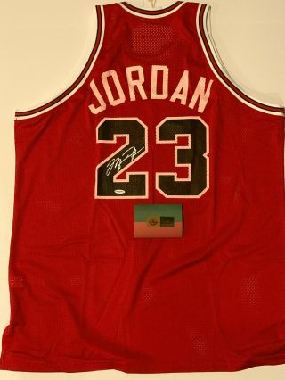 Michael Jordan Autographed Chicago Bulls Red Nba Authentic 88 - 89 Jersey Uda