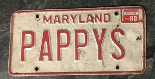 Vintage Vanity License Plates Maryland Pappys