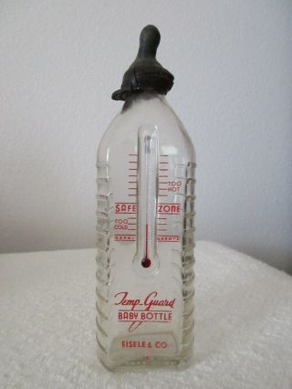 Rare Vintage Antique Thermometer Glass Baby Bottle Eisele Nashville Tn