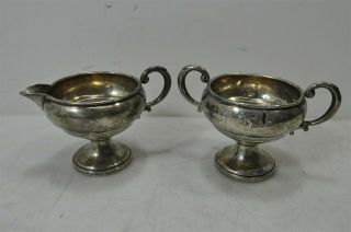 Vintage Mueck - Carey Co.  Weighted Sterling Silver.  925 Creamer & Sugar Bowl 199g
