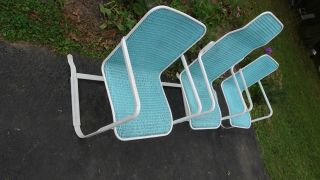 Vintage Metal Wicker Patio Lawn Chairs Bouncy Springy Lloyd Loom Flanders ? MCM 2