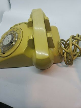 Vintage Bell System Western Electric Yellow Rotary Dial Desk Phone Serviced AT&T 3