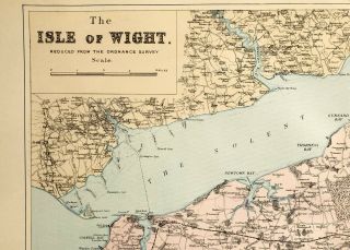 1895 MAP ISLE OF WIGHT NEWPORT VENTNOR RYDE WEST COWES CULVER CLIFF 2