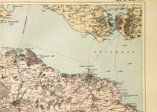 1895 MAP ISLE OF WIGHT NEWPORT VENTNOR RYDE WEST COWES CULVER CLIFF 3