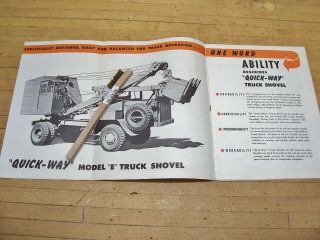 Vintage 1940 ' s Quick Way Truck Shovel Crane Brochure Ad Construction Equipment 2