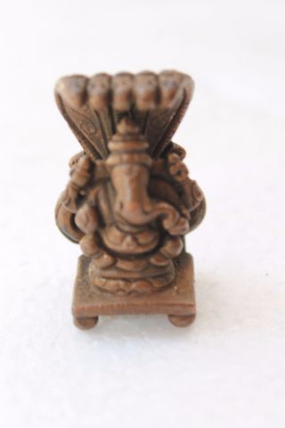Vintage Old Hand Crafted Copper Ganesha Ganpati Engraved Statue Figurine Nh3028