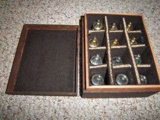 Vintage Box Of 12 Sterling Individual Salt & Pepper Shakers Marked Viking