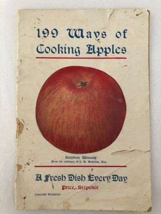 Vintage 199 Ways Of Cooking Apples Recipe Book Cookbook Booklet Recipe Pamphlet