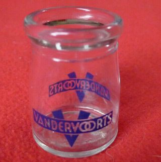 Vintage Vandervoorts Milk Dairy Mini Creamer Cream Bottle