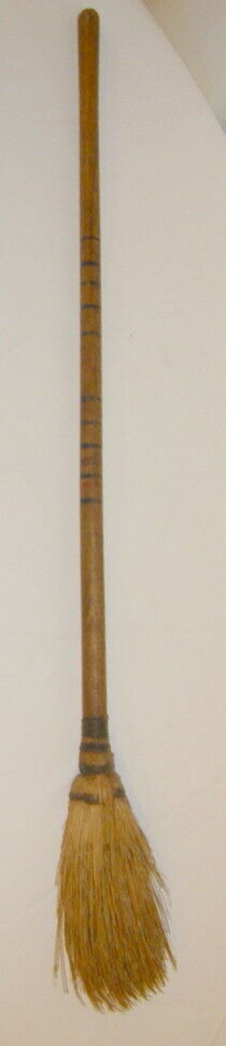 Antique 1800 ' s Hearth Corn Husk Broom 2