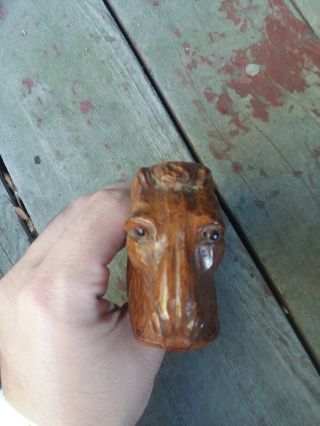 Vintage hand CARVED HORSE HEAD PIPE made in italy 3